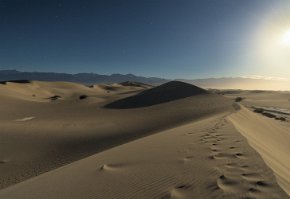 Mesquite Sand Dunes under a full moon